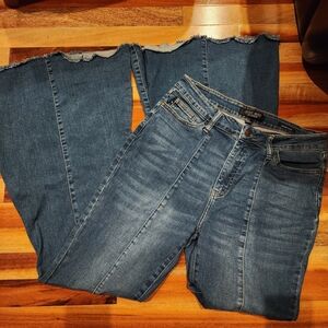 Judy Blue Distressed Hem Flare Jeans